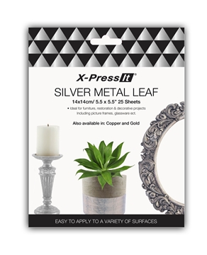 Picture of X-Press It Silver Metal Leaf 140x140 25 sh/bk