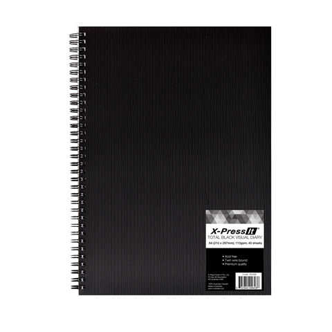 Picture of Visual Diary A4 Black 40 Sheets